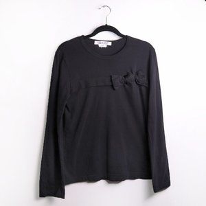 Comme de Garçons Black Ruffled Bow Long Sleeved Top